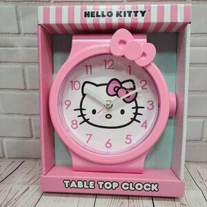 Sanrio Hello Kitty Accutime Table Top Clock Pink Battery Powered NIB